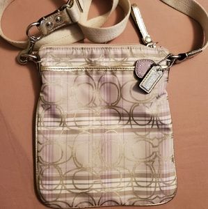 Coach signature plaid crossbody bag